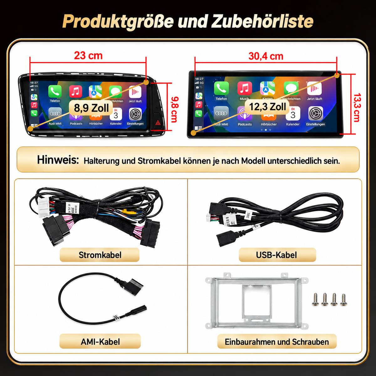 Touchscreen für Audi Q5 – Wireless CarPlay & Android Auto