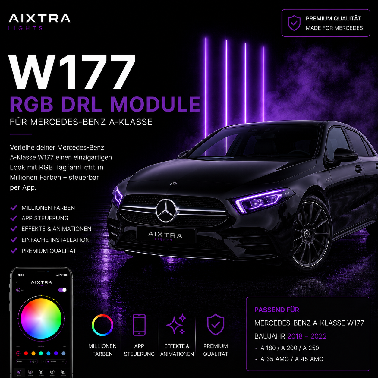 Mercedes-Benz W177 A-Klasse RGB DRL Module (2018–2022)