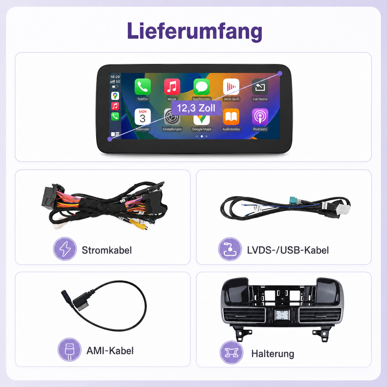 Touchscreen für Mercedes ML & GL – Wireless CarPlay & Android Auto