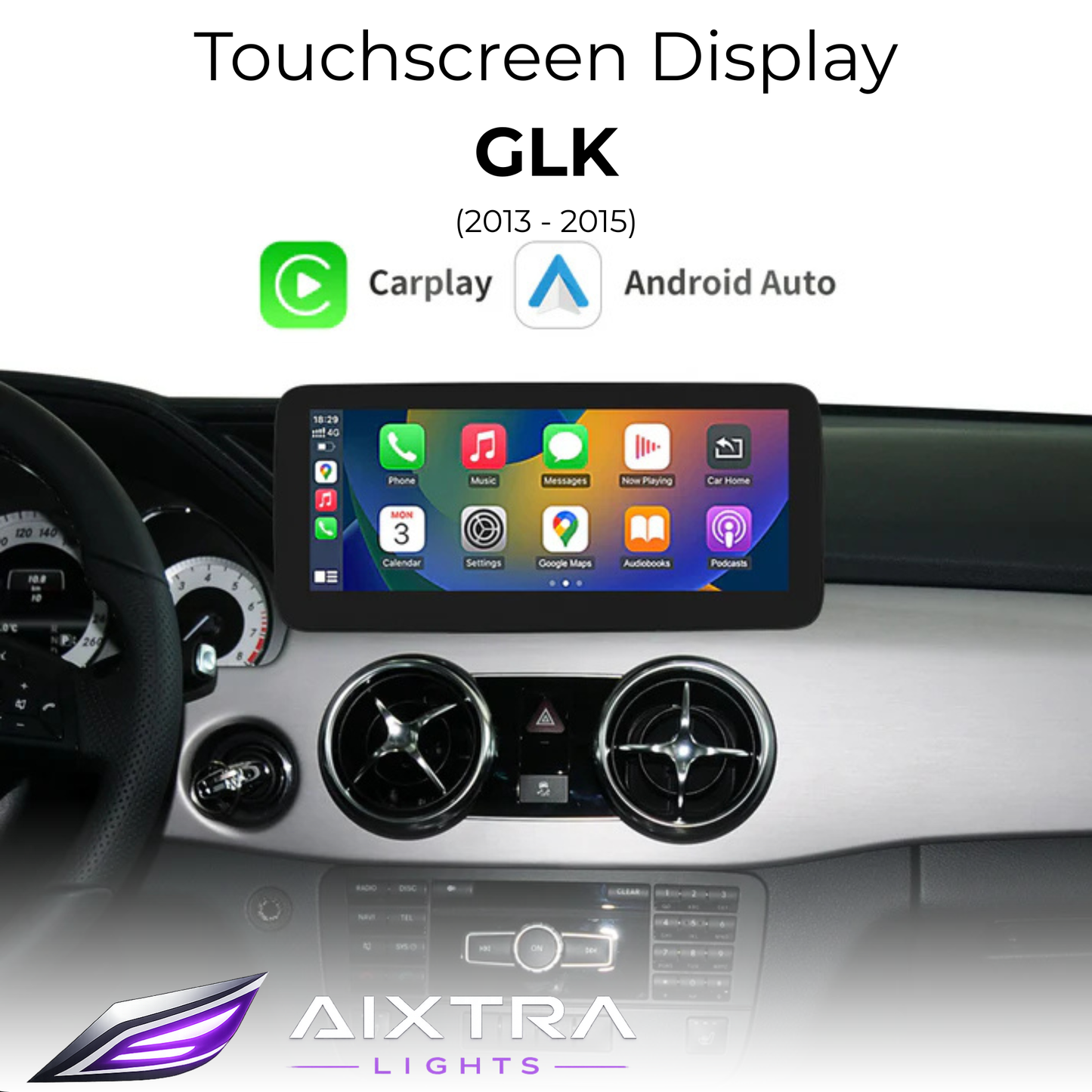 Touchscreen für Mercedes GLK – Wireless CarPlay & Android Auto
