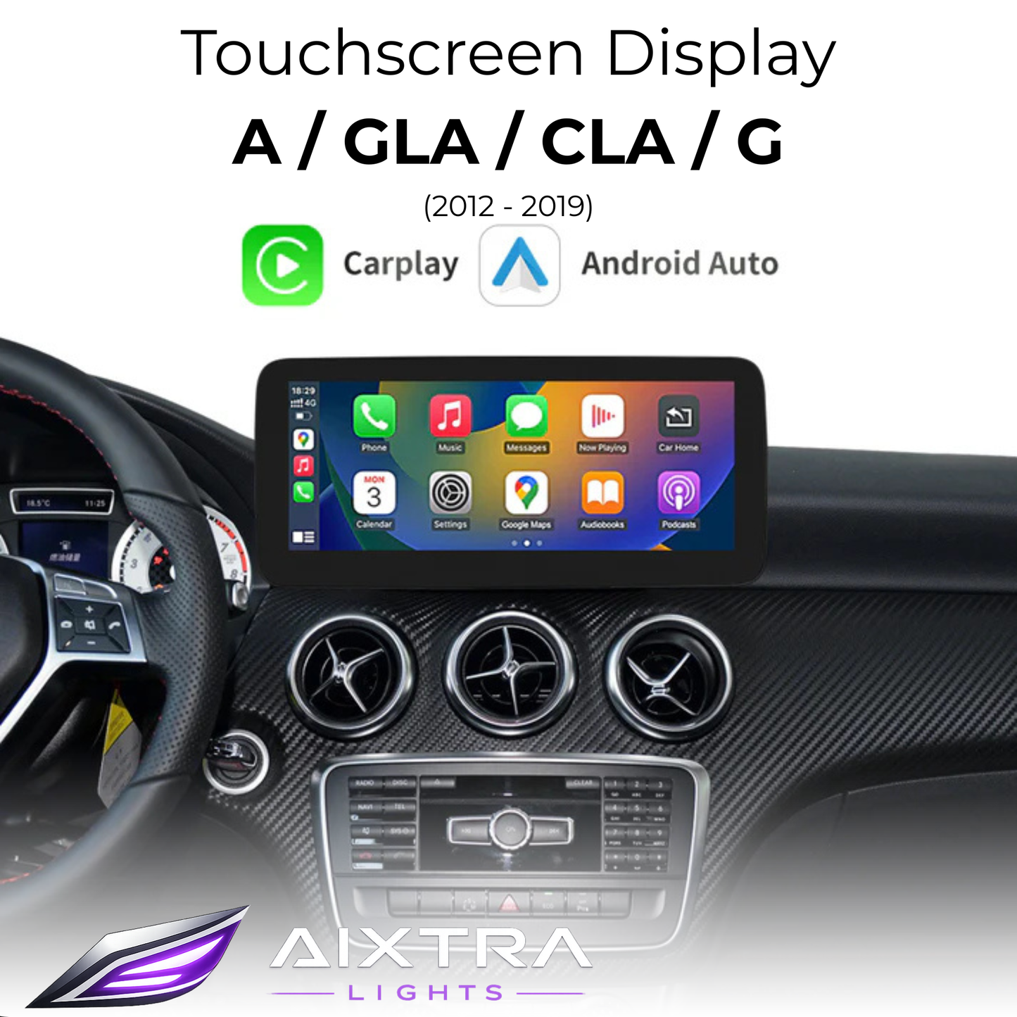 Touchscreen für Mercedes A-Klasse, CLA, GLA & G-Klasse – Wireless CarPlay & Android Auto