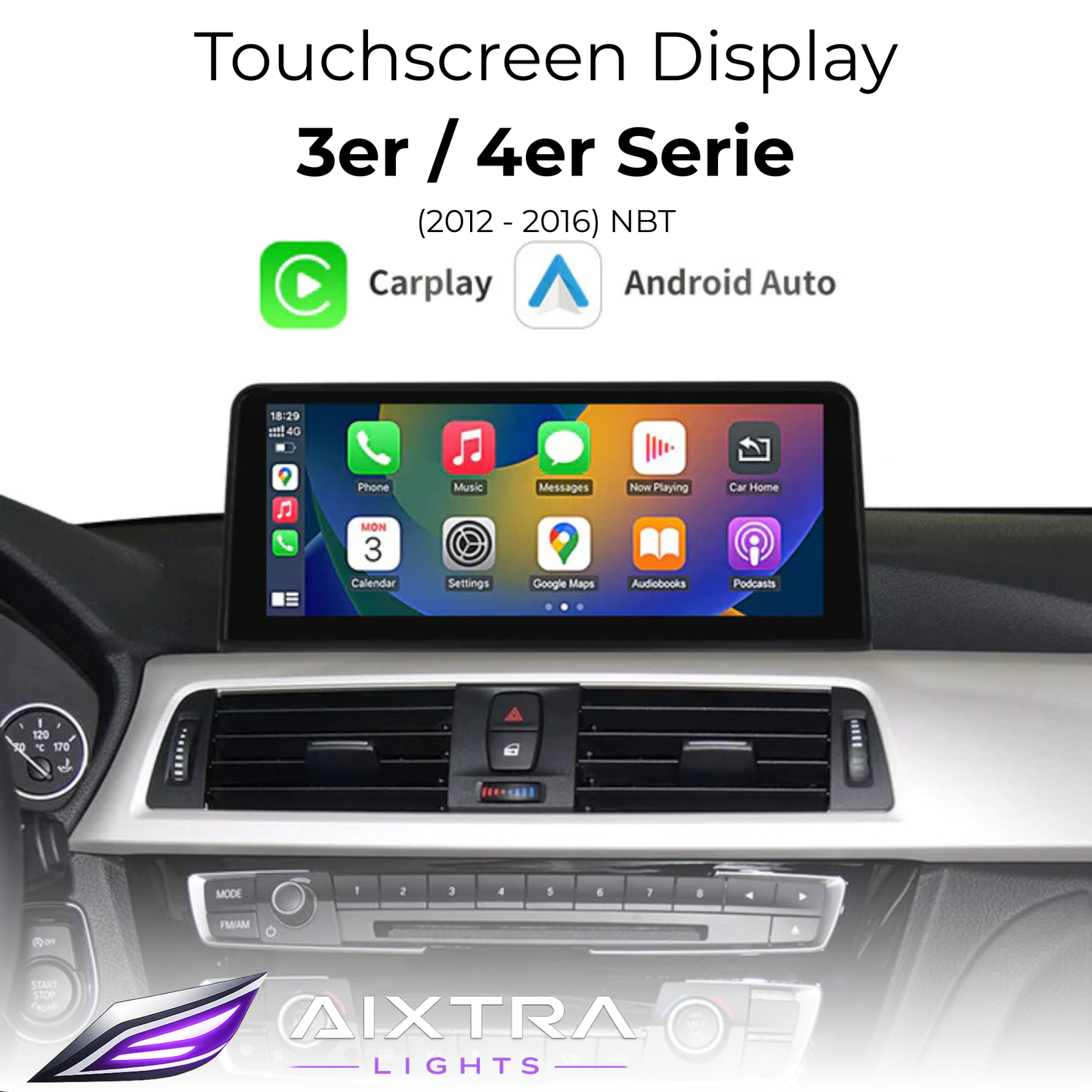 Touchscreen für BMW 3er & 4er NBT – Wireless CarPlay & Android Auto