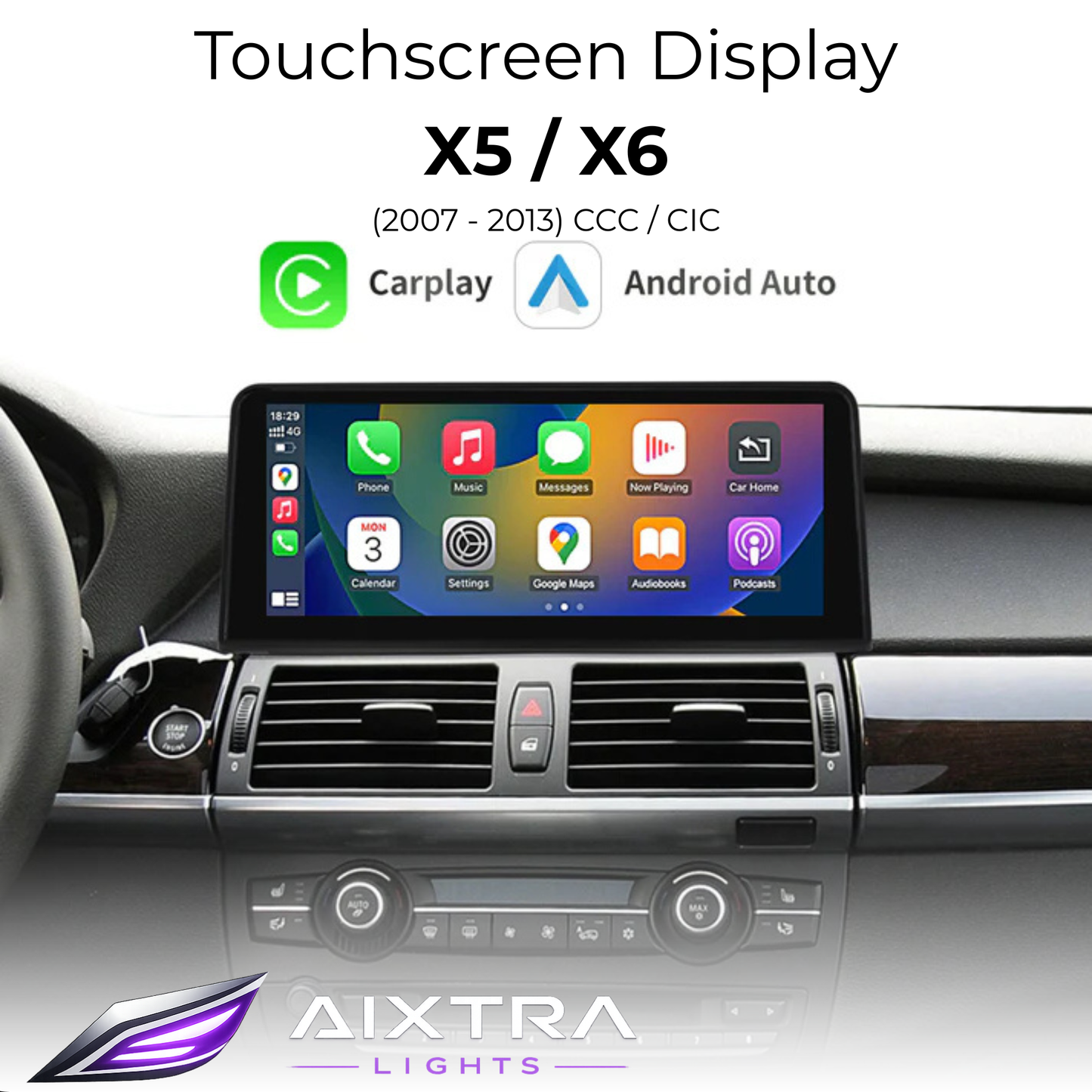 Touchscreen für BMW X5 E70 & X6 E71 mit CCC oder CIC – Wireless CarPlay & Android Auto