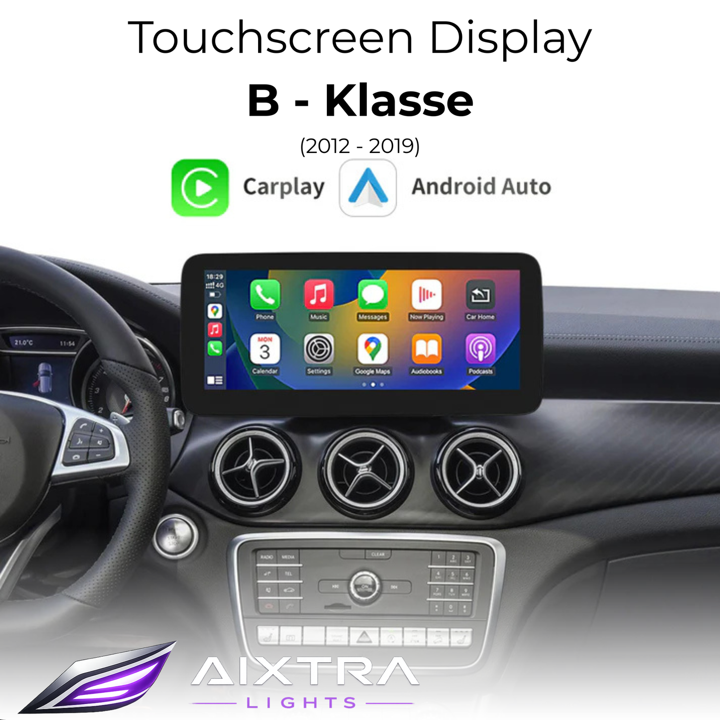 Touchscreen für Mercedes B-Klasse – Wireless CarPlay & Android Auto