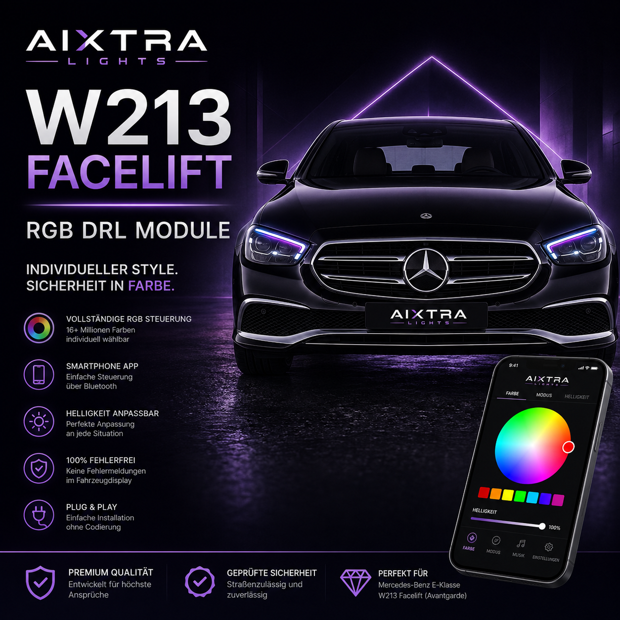 Mercedes-Benz W213 Facelift RGB DRL Module (2020–2023)