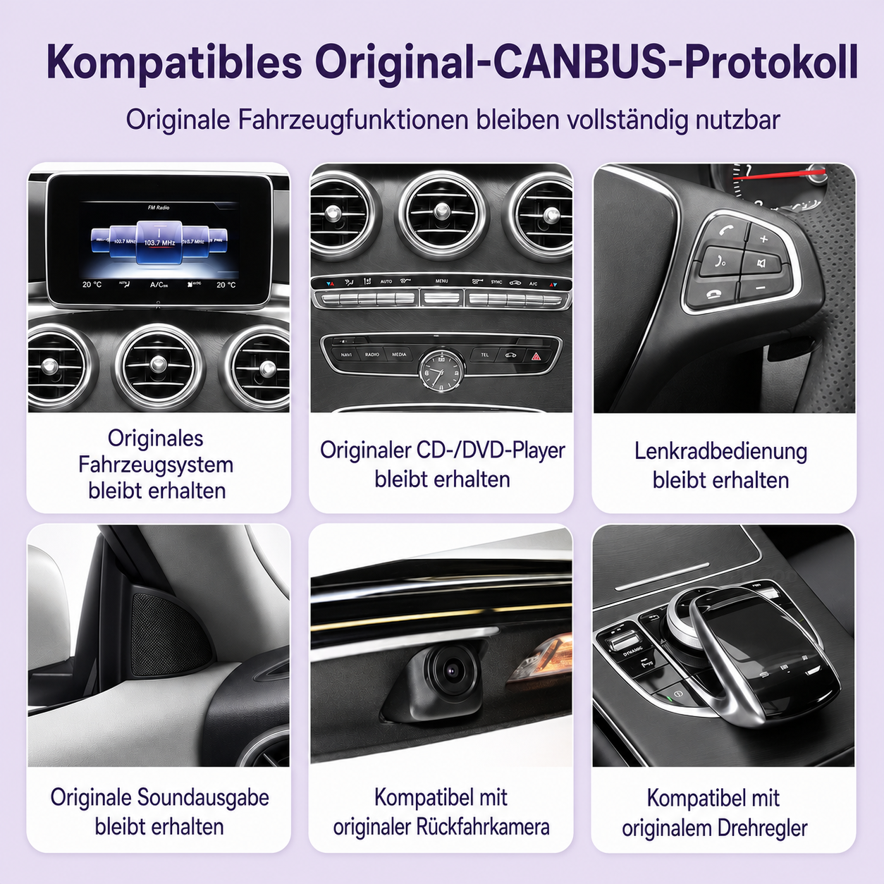 Touchscreen for Mercedes C-Class, GLC & V-Class – Wireless CarPlay & Android Auto