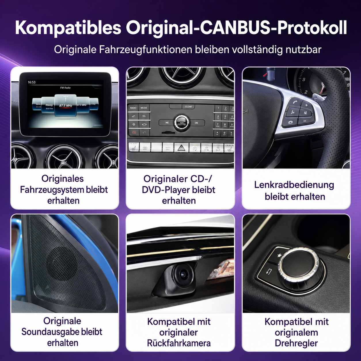 Touchscreen für Mercedes A-Klasse, CLA, GLA & G-Klasse – Wireless CarPlay & Android Auto