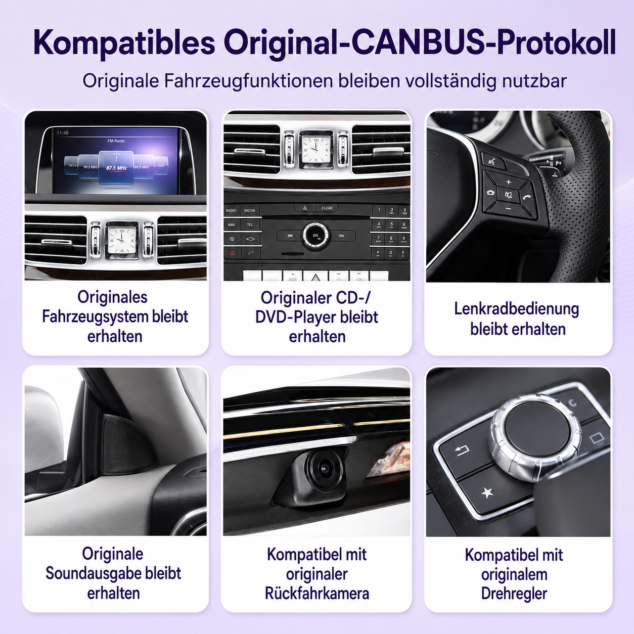 Touchscreen für Mercedes E-Klasse – Wireless CarPlay & Android Auto