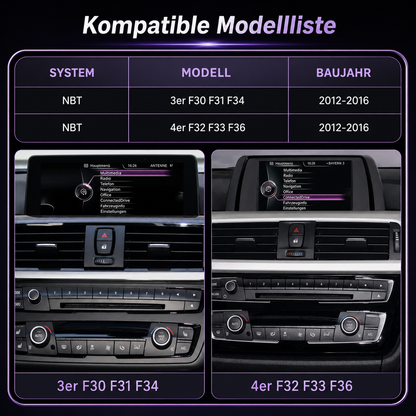 Touchscreen für BMW 3er & 4er NBT – Wireless CarPlay & Android Auto