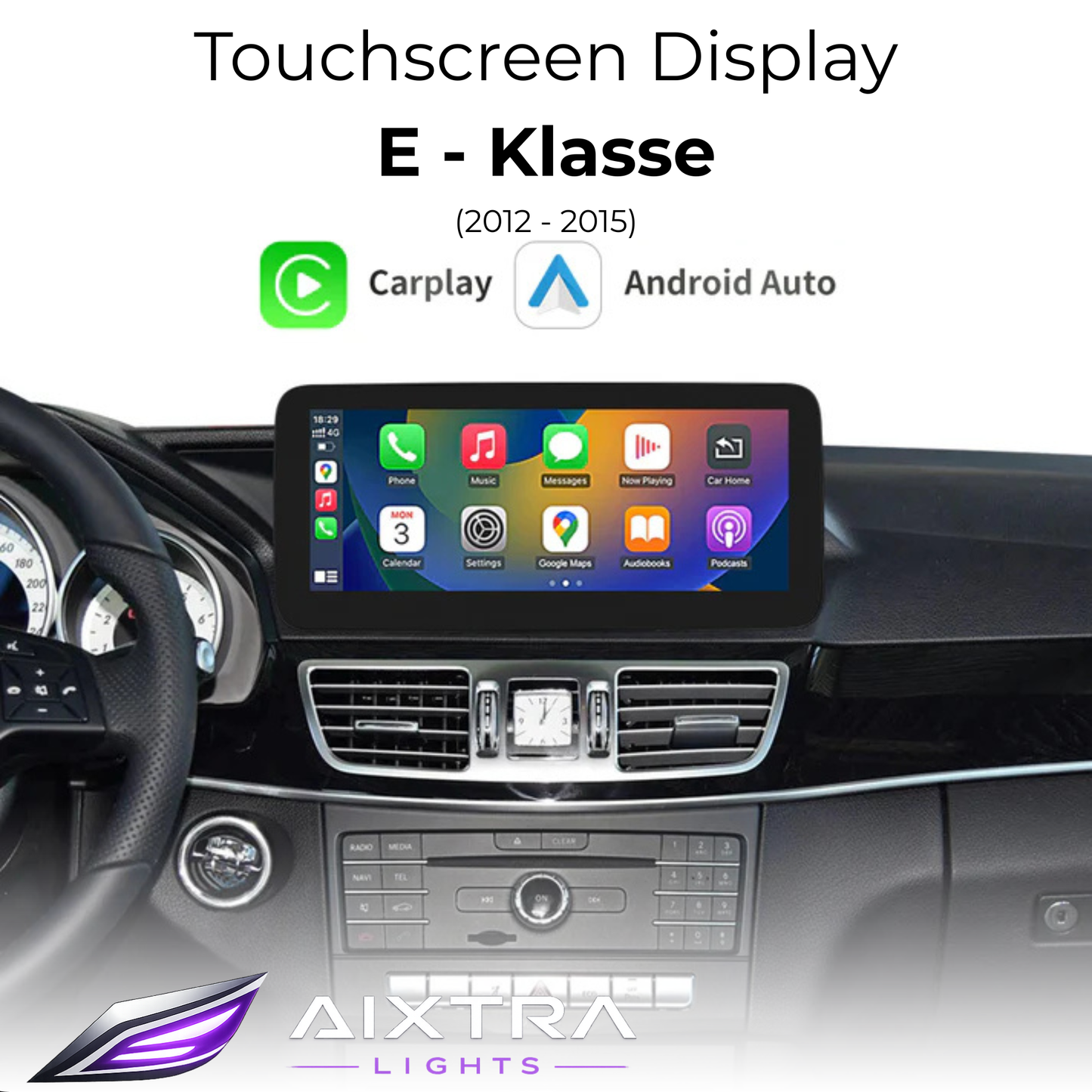 Touchscreen für Mercedes E-Klasse – Wireless CarPlay & Android Auto