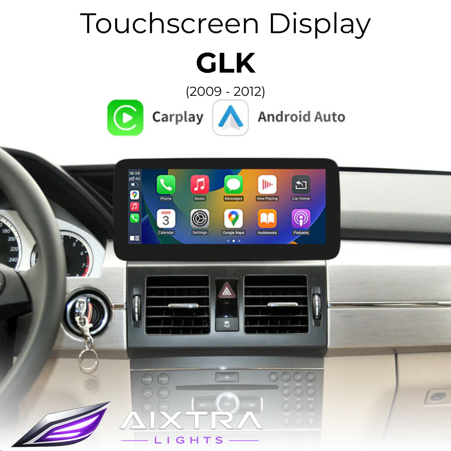 Touchscreen für Mercedes GLK – Wireless CarPlay & Android Auto