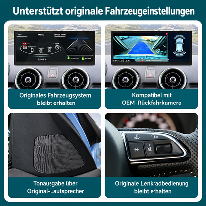 Touchscreen für Audi A1 & Q3 – Wireless CarPlay & Android Auto